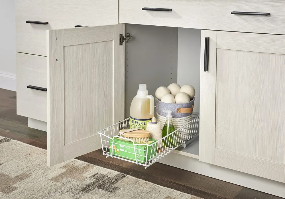 Incorporate Pull-Out Baskets, closet organization ideas