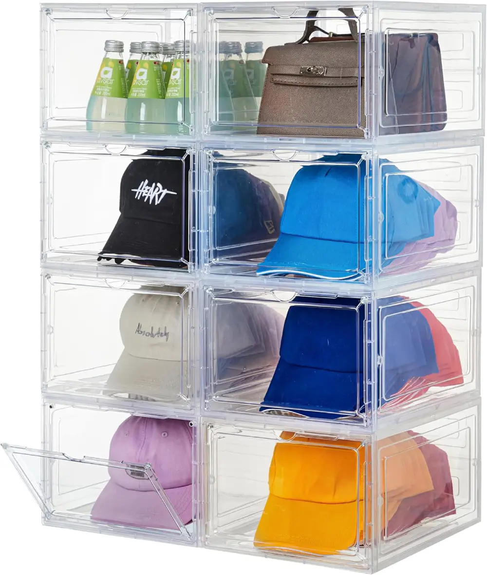 Use Stackable Hat Boxes, closet organization ideas
