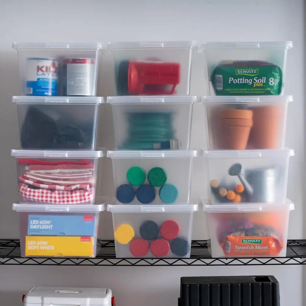 Add Clear Storage Bins, closet organization ideas
